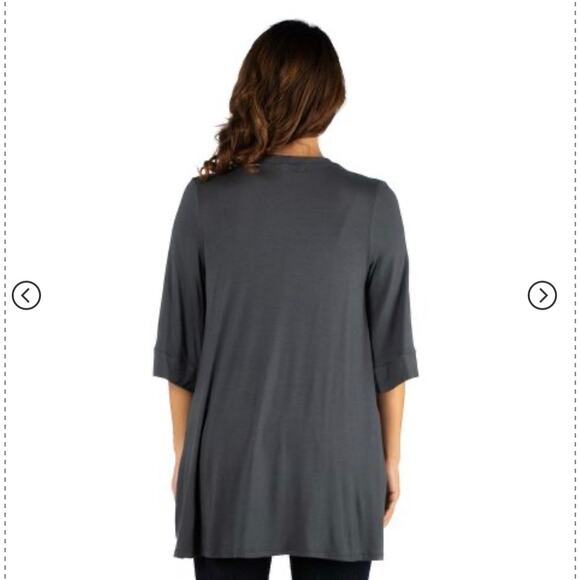 NWT Gray 24/7 Half Sleeve Cardigan Size Medium - Picture 3 of 8